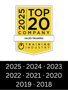 Top 20 Sales Training Companies Award by Training Industry. Won 2025, 2024, 2023, 2022, 2021 and 2020.