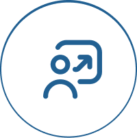 Increased results from sales training new zealand image White circle with a blue person outlined inside